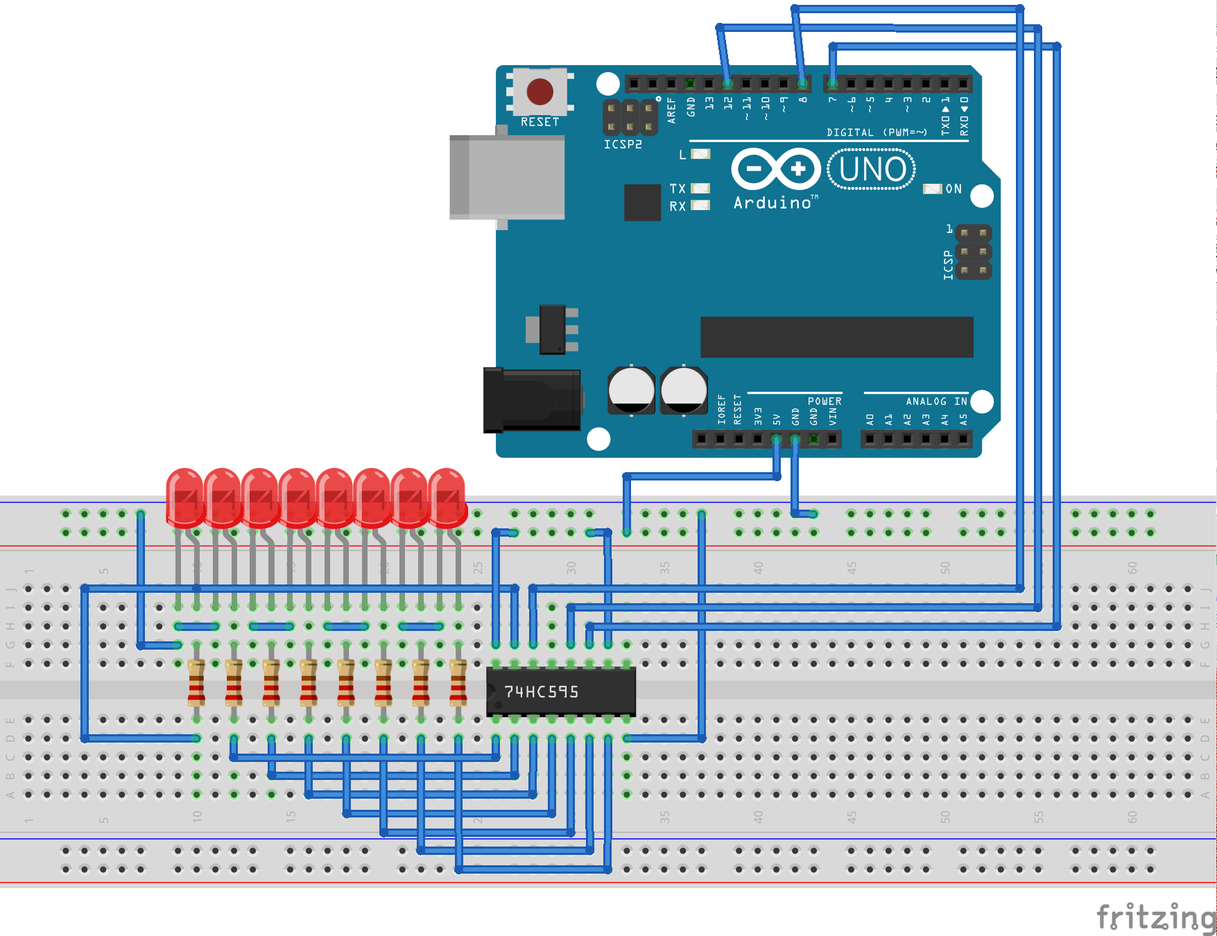 shift register using spi arduino